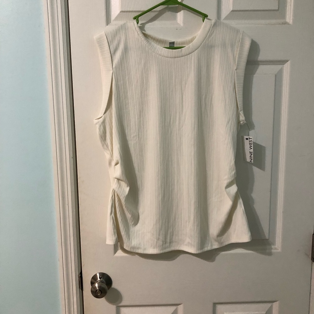 Nine West Ivory Sleeveless Blouse